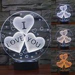 3D Heart-Shaped Atmosphere Mood Lamp